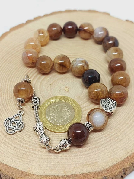 Akik Taşı 17lik Efe Tesbih 12mm (53378) - 5