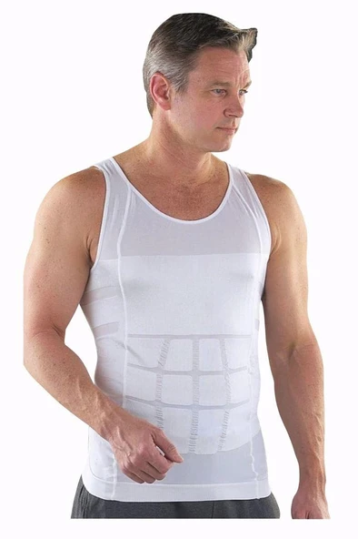 Form Angel Erkek Beden İnceltici Slim Fit Korse Atlet 1 Adet - 6012   Siyah M - Resim 5