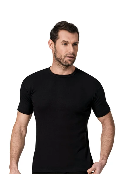 Namaldi Erkek Ribana O Yaka İnce Biyeli Fanila 6'Lı Paket - 111  XL Siyah ürün görseli