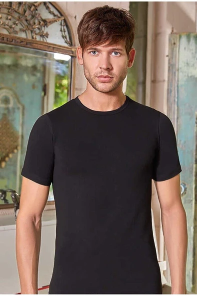 Berrak Erkek Modal 0 Yaka Likralı Atlet 1038 - 3 Adet  Beyaz S - Resim 3