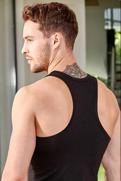 Berrak Erkek Modal Likralı Sporcu Atlet 1041- 1 Adet  Beyaz M - Resim 5