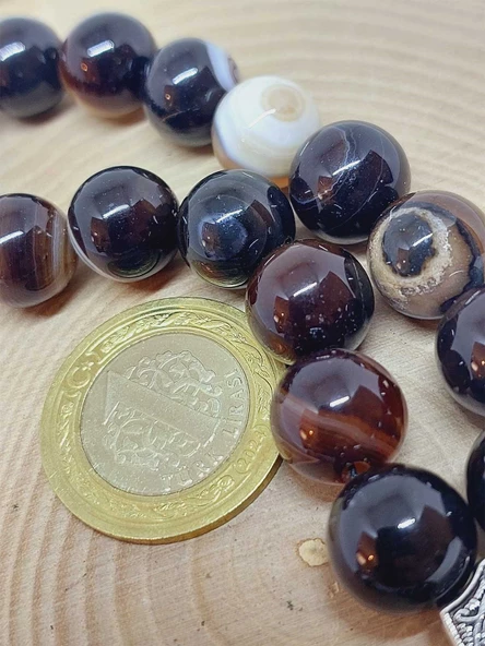 Akik Taşı 17lik Efe Tesbih 12mm (53366) - Resim 3