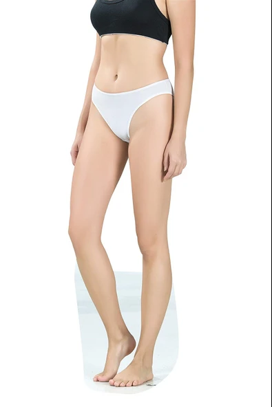 Jiber Kadın Bikini Külot 655 - 6 Adet  Siyah L - Resim 3