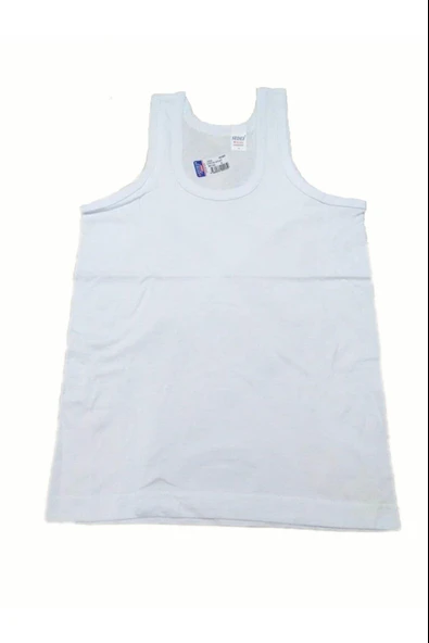 Sedef Yıldızı Erkek Çocuk Askılı  Atlet 1032 - 6 Adet  Beyaz 2 (3-4 YAŞ) - Resim 2