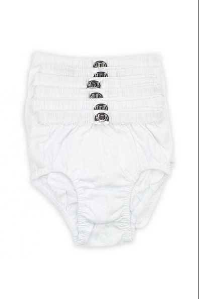 Gümüş Erkek Çocuk Slip Külot 3032 - 12 Adet  Beyaz 4 (7-8 YAŞ) - Resim 3