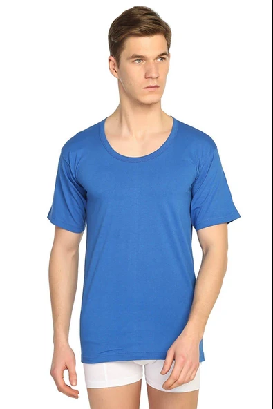 Sedef Yıldızı Erkek Penye Bisiklet Yaka Renkli Fanila Atlet 1009 - 6 Adet  XL Yeşil - Resim 3