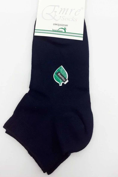 6 Çift Bambu Kısa Patik Erkek Çorap Emre  Gri 40-44 - Resim 5