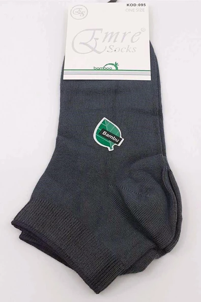 6 Çift Bambu Kısa Patik Erkek Çorap Emre  Siyah 40-44 - Resim 5