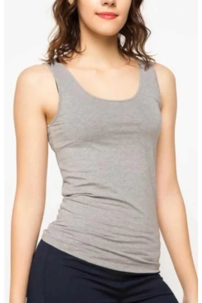 Tutku Kadın Ribana Geniş Askılı Renkli Atlet 0136 - 6 Adet  Siyah S - Resim 2