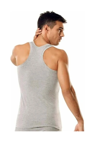 3 Adet Tutku Spor Erkek Ribana Atlet 0118  Beyaz L - Resim 2