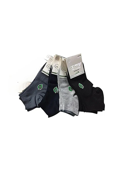 12 Çift Bambu Kısa Patik Erkek Çorap Emre  Siyah 40-44 - Resim 9