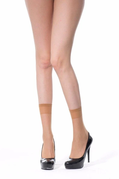 3'Lü Müjde Ekonomik Ince Soket Tül Çorap  Siyah Standart - Resim 4