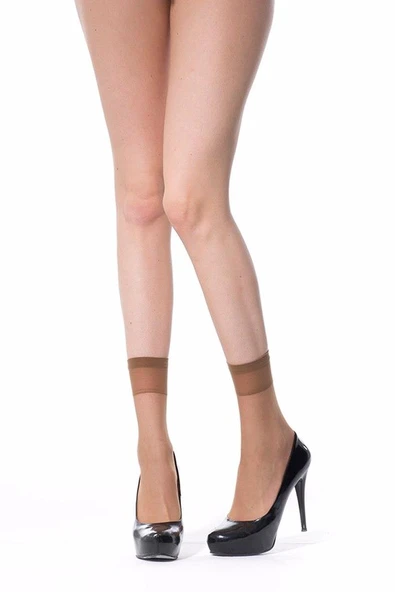 3'Lü Müjde Ekonomik Ince Soket Tül Çorap  Standart Ten - Resim 2