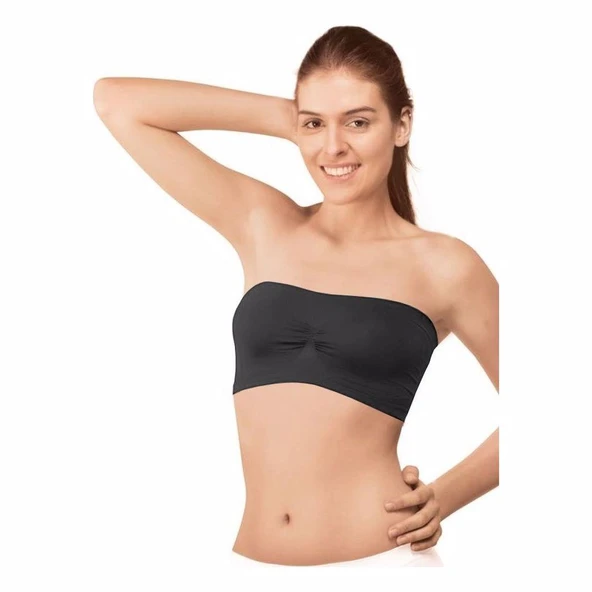 Elite Life 860 Kadın Askısız Atlet  Siyah L - XL - Resim 3