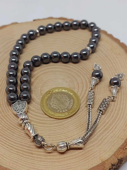Hematit Taşı Tesbih 33Lük 8mm (3614) - Resim 5
