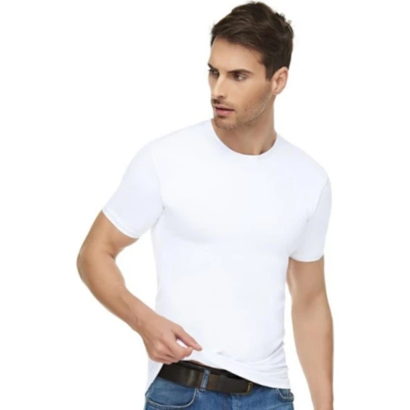 TUTKU Elit Elastan Sıfır Yaka Fanila 1301 - 1 Adet  Beyaz XL - Resim 2