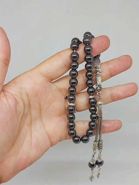 Hematit Taşı Tesbih 33Lük 8mm (3614)