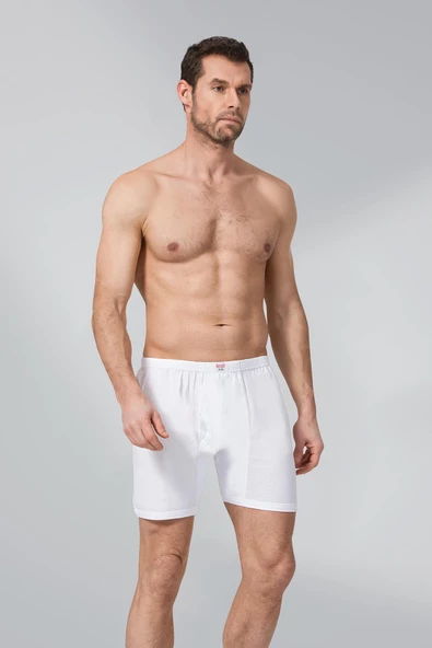 Namaldi Erkek Penye Arjantin Paçalı Boxer 107 - 3 Adet  Beyaz XL