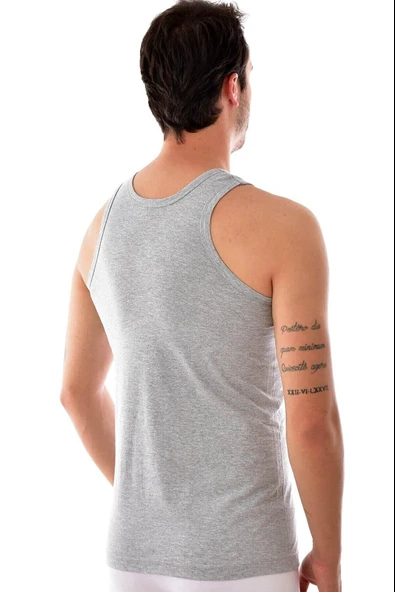 Seher Yıldızı Erkek Askılı Klasik Renkli Atlet - 6 Adet  Siyah M - Resim 8