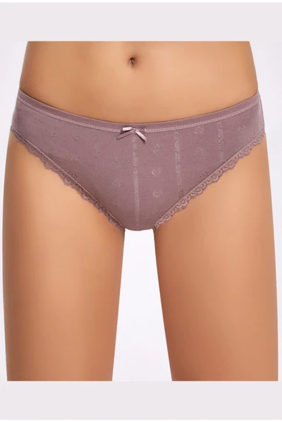 İlke Kadın Jakarlı (Transferli Rİbana) Dantelli Bikini 273 - 6 Adet  XL Siyah - Resim 4