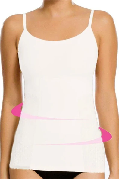 Elite Life 875 Kadın İp Askılı Toparlayıcı Korse Bayan Atlet  Ten L - XL - Resim 4