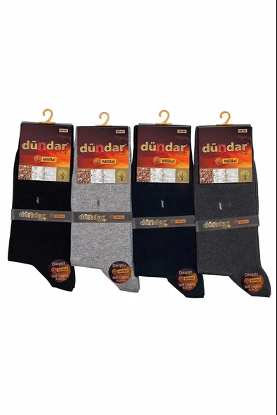 Dündar Erkek Plus Modal Likralı Desenli Ve Düz Soket Çorap 4124 - 12 Adet  Karışık Renk 40-44 ürün görseli