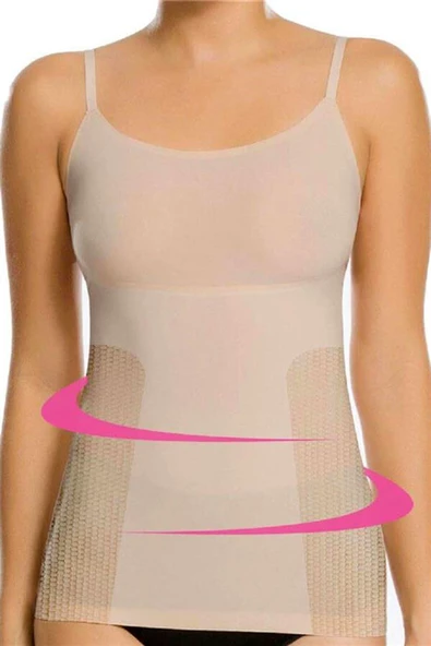 Elite Life 875 Kadın İp Askılı Toparlayıcı Korse Bayan Atlet  Ten L - XL