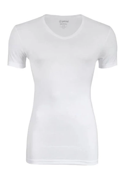 YILDIZ Erkek Bambu V Yaka Kısa Kollu Atlet 480  Beyaz M ürün görseli