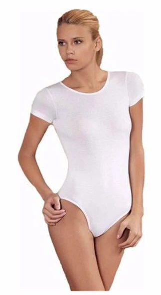 Kota Kadın Kısa Kollu Bisiklet Yaka Çıtçıtlı Badi-6182  XL Siyah ürün görseli