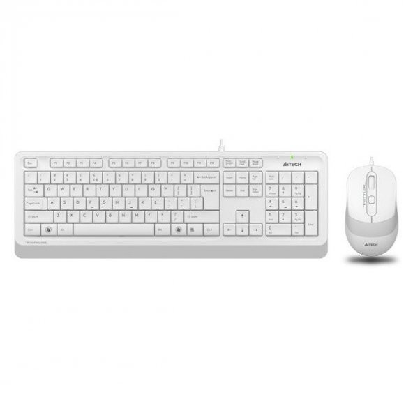 A4 Tech Fstyler F1010 Q USB Beyaz Klavye-Mouse Set - 1