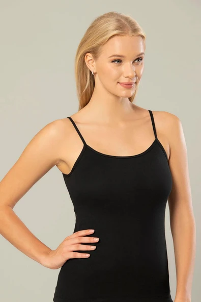 Erdem Kadın Ribana İp Askılı Atlet 2153 - 6 Adet  Ten 3XL - Resim 11