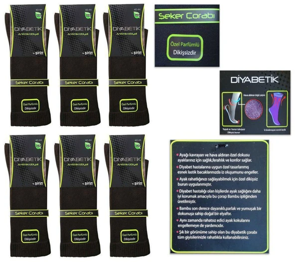 Şirin Erkek Bambu Şeker Çorabı 8100 - 12 Adet  Füme 40-44 - Resim 3