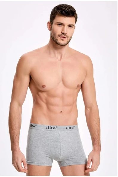 İlke Erkek Likralı Boxer 007 - 3 Adet  Gri S - Resim 2