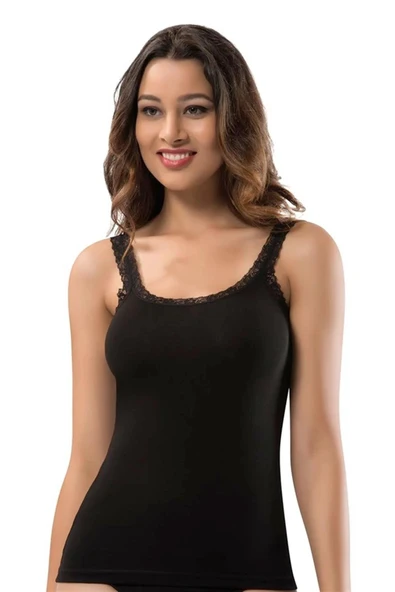 Erdem Kadın Dantel Kalın Askılı Likralı Atlet - 6 Adet  M Ten - Resim 4