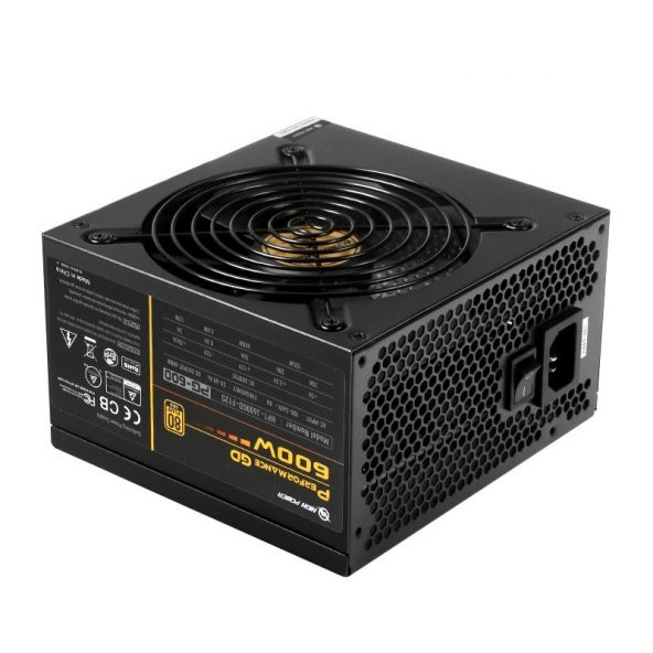 High Power Performance GD 600W 80+ Gold Aktif PFC Siyah ATX Güç Kaynağı(HP1-J600GD-F12S) - 1