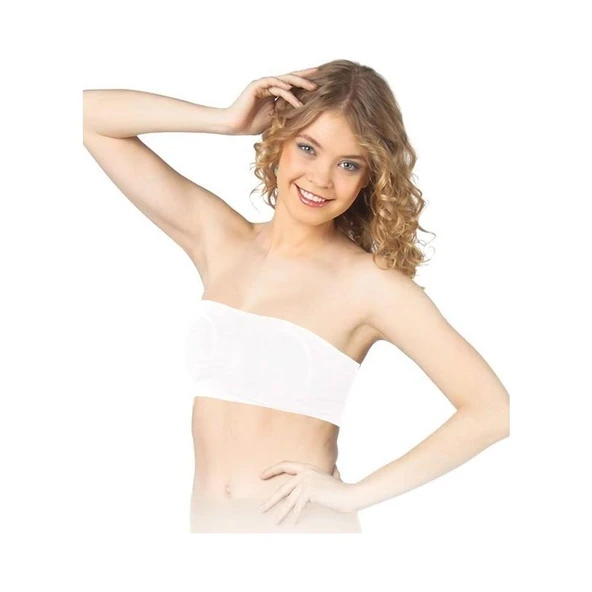 Elite Life Bayan Dikişsiz Destekli Straplez Büstiyer 776  Ten L - XL - Resim 4