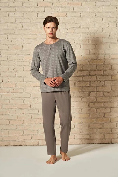 Pijadore Erkek Uzun Kol Pijama Takım 1753 - Resim 2