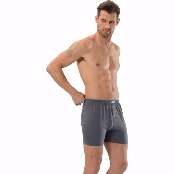 Jiber Havlu Kemer Penye Boxer 3'lü - 127  Gri 2XL - Resim 3