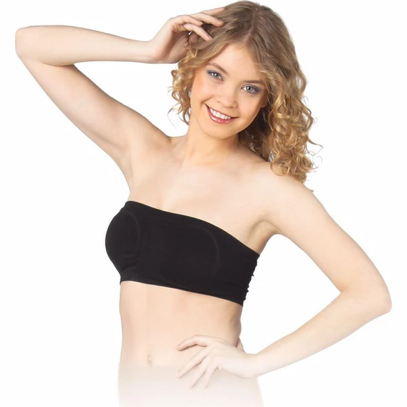 Elite Life Bayan Dikişsiz Destekli Straplez Büstiyer 776  Ten L - XL - Resim 5