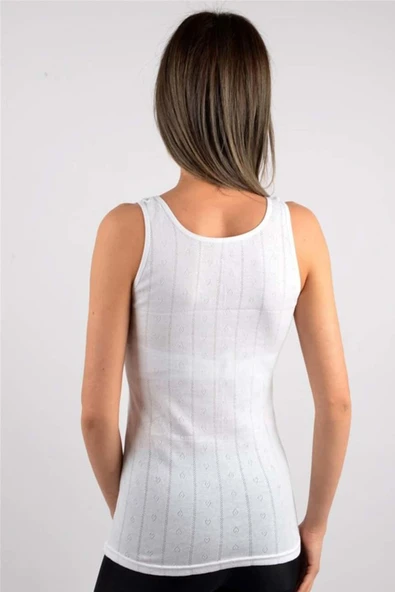 Tutku Kadın Jakarlı Geniş Askı Atlet 6 Adet - 0201  Ekru S - M - Resim 4