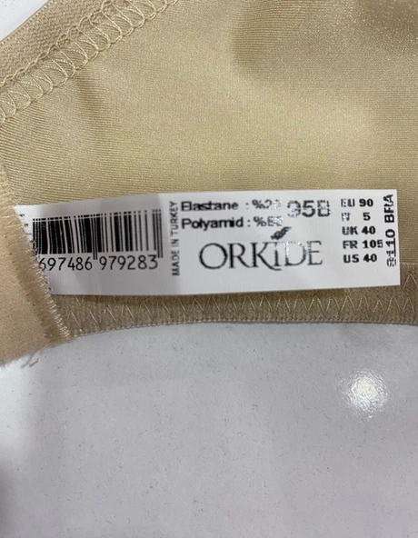 Orkide Kadın Dolgusuz Straples Sütyen 2550 - 2 Adet  Siyah 90B - Resim 12