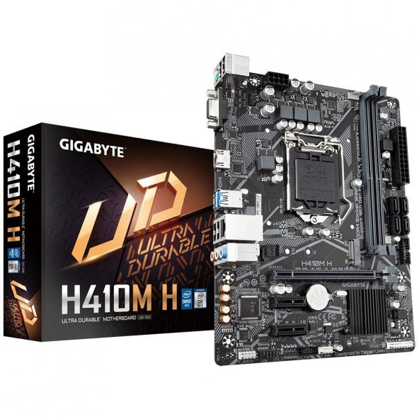 Gigabyte H410M H Intel H410 Soket 1200 DDR4 2933MHz mATX Gaming Anakart