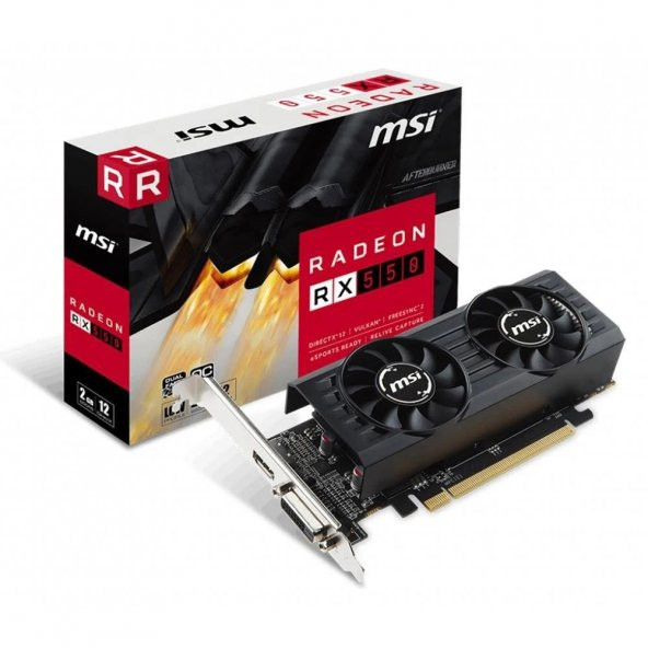 MSI RX 550 2GT LP OC 2GB GDDR5 DVI HDMI 128Bit Ekran Kartı - Resim 1