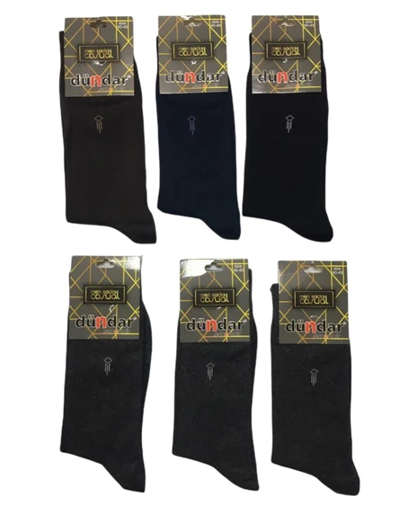 Dündar Erkek Dikişsiz Likralı Penye Desenli Soket Çorap 003 - 12 Adet  Karışık Renk 40-45 - Resim 2