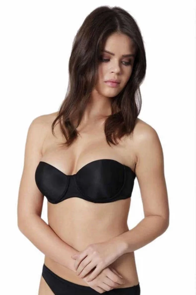 Orkide Kadın Dolgulu Straples Sütyen 2850 - 1 Adet  Siyah 80B ürün görseli 1