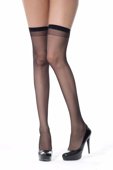 6'Lı Müjde Bayan Lastikli Dizüstü İnce Çorap  Standart Bronz - Resim 4