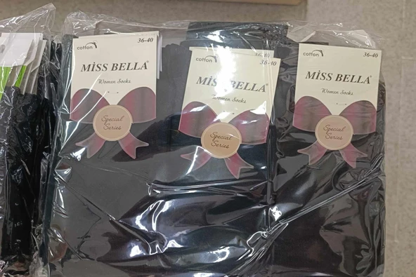 Miss Bella Kadın Pamuklu Soket Düz Koyu Pastel Çorap 01 - 12 Adet  Karışık Renk 36-40 - Resim 6