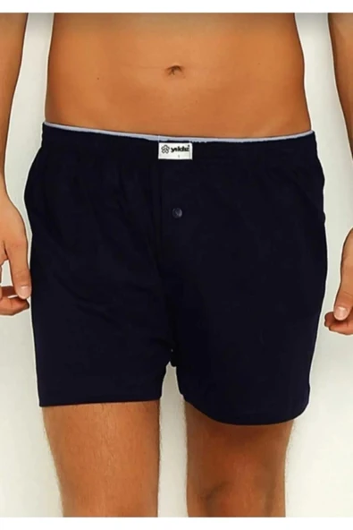 Yıldız Erkek Penye Havlu Bel Düz Boxer 43 - 3 Adet  2XL Mavi - Resim 7