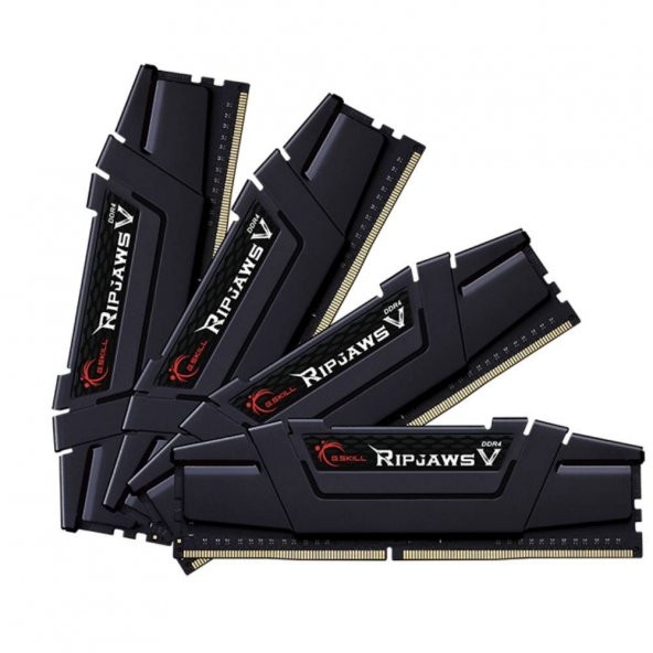 GSKILL RipjawsV Siyah DDR4-3600Mhz CL18 128GB (4X32GB) QUAD (18-22-22-42) 1.35V RAM(F4-3600C18Q-128GVK) - 1