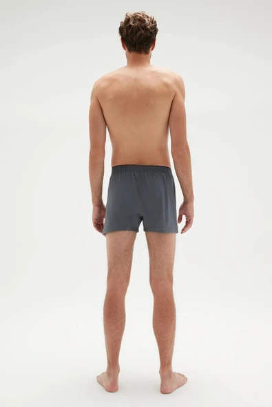 Erdem Erkek Penye Düz Renk Boxer 1400 - 6 Adet  XL Gri - Resim 3